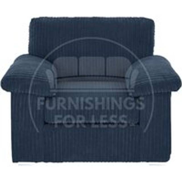 Furnishings For Less UK Delta Large Fabric Armchair Sofa Padded Arms Jumbo Cord Blue - One Size