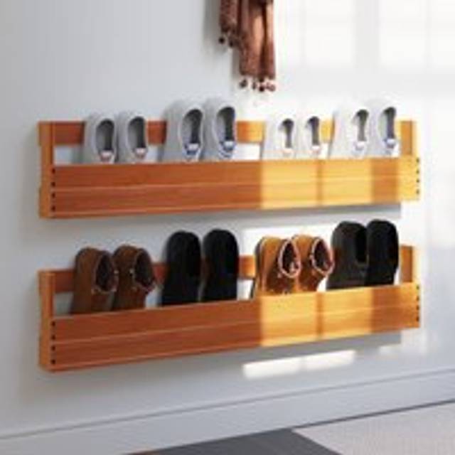 Wall-mounted Shoe Racks 2 pcs Wax Brown 110x8.5x23.5 cm Solid Wood Pine - One Size