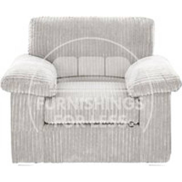 Delta Large Fabric Armchair Sofa Padded Arms Jumbo Cord - Silver - One Size