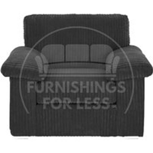 Delta Large Fabric Armchair Sofa Padded Arms Jumbo Cord - Black - One Size