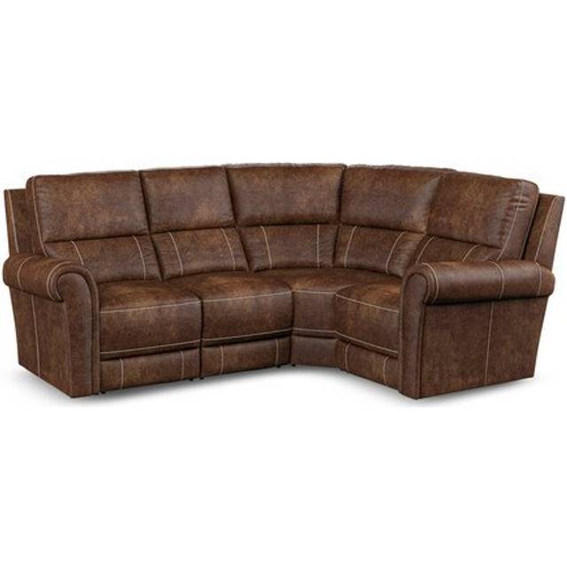 Ranch Dark Brown Fabric Sofas - Modular 4 Seat Corner Sofa Left Hand - Colorado Range - Oak Furnitureland