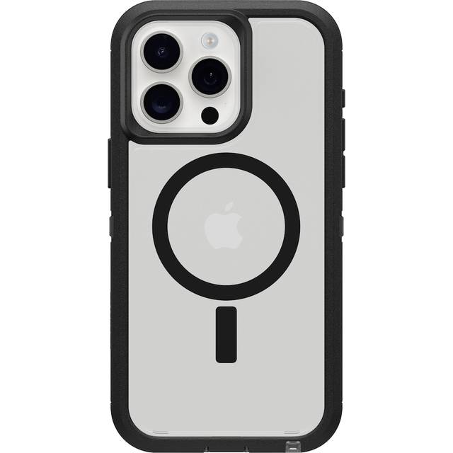 OtterBox Defender XT skal för iPhone 15 Pro Max med MagSafe, extra stöttåligt, fallsäkert,skyddande skal, testad till militärstandard x5, Klar/Svart, Utan retailförpackning