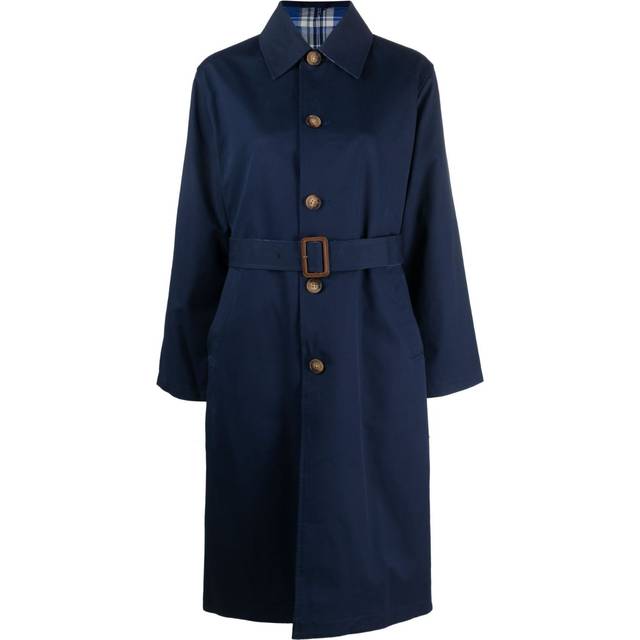 Polo Ralph Lauren - single-breasted cotton midi coat - women - Cotton - XXL - Blue