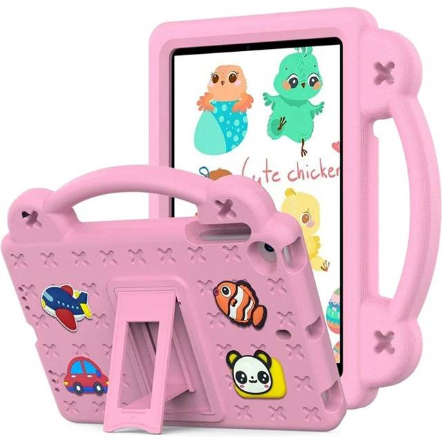 EIDERWOOD - iPad Mini (2019/2015/2014/2013/2012) Barnskal m. Stativ & Handhållare - Rosa