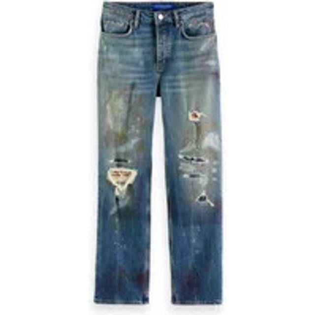 Distressed Straight Jeans