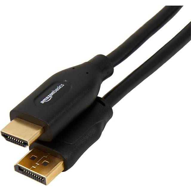 Amazon Basics DisplayPort till HDMI-bildskärmskabel, enkelriktad, 4k vid 30 Hz, 1920 x 1200, 1080p, guldpläterade kontakter, 1,83 m, svart