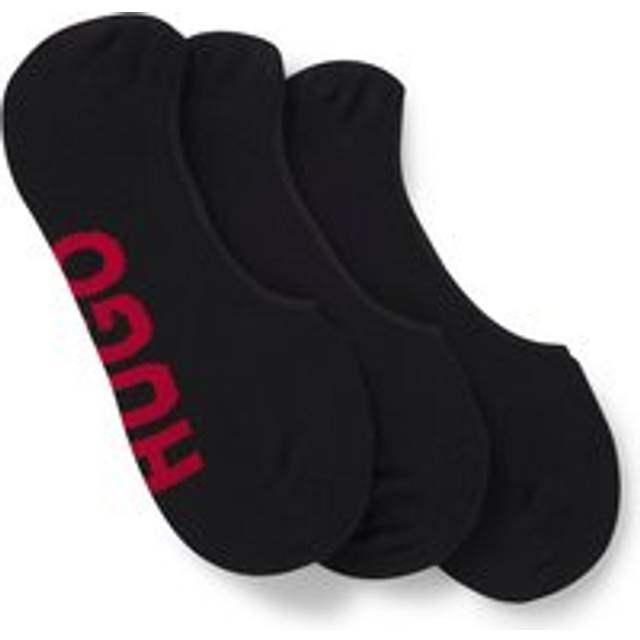 Three-pack of invisible socks with large logos
