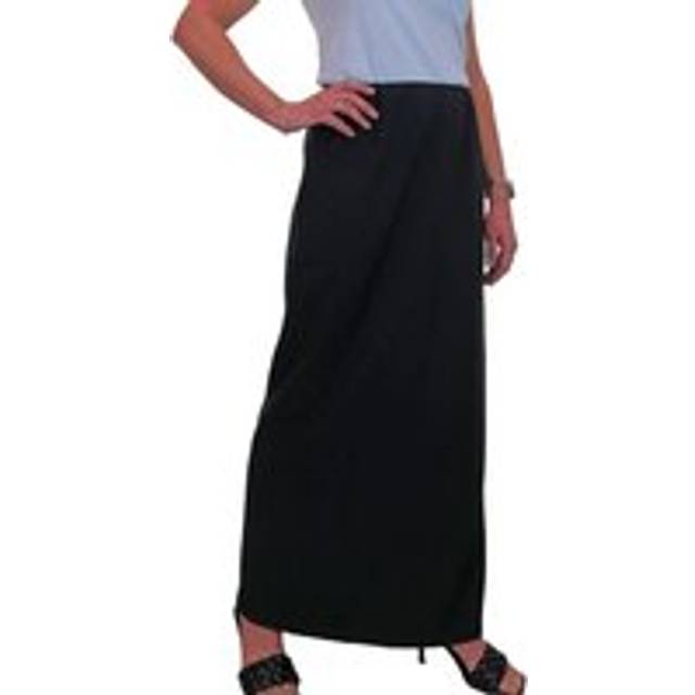 Elasticated Waist Maxi Pencil Skirt - Black - 10