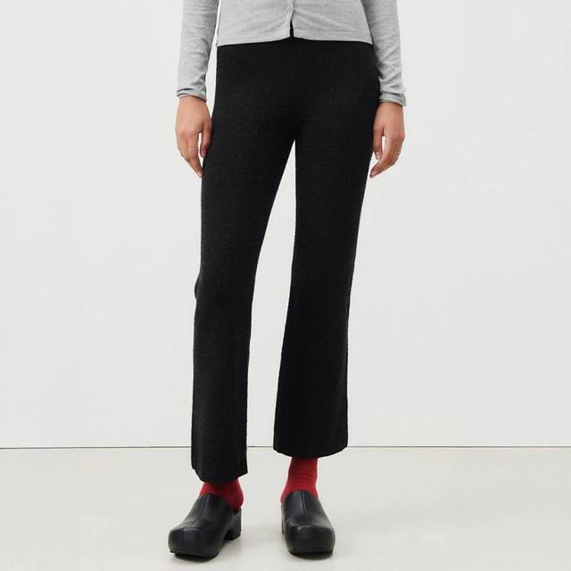 Black Wool Blend Fit and Flare Joggers (S)