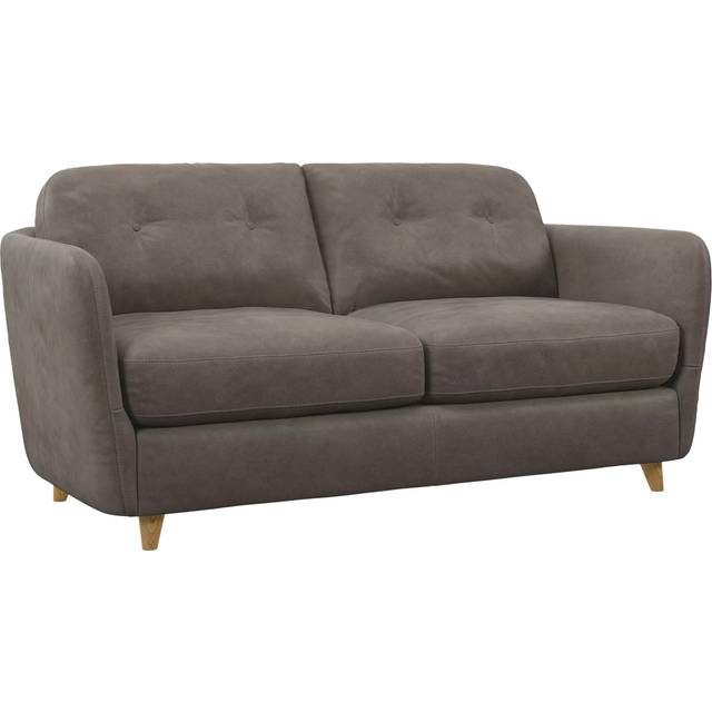 John Lewis Arlo Medium 2 Seater Leather Sofa Bed, Light Leg