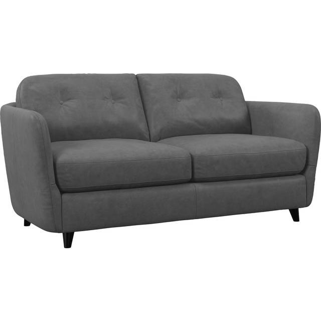 John Lewis Arlo Medium 2 Seater Leather Sofa Bed, Dark Leg
