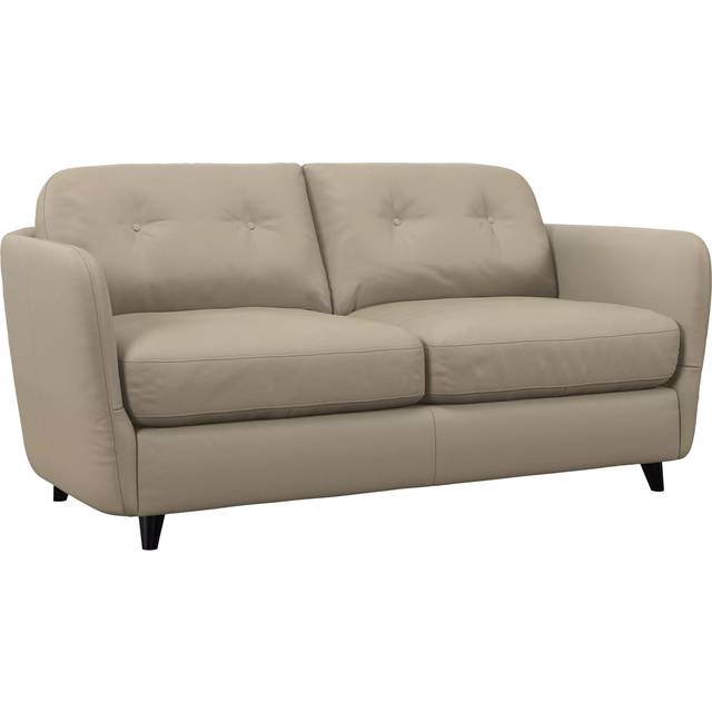 John Lewis Arlo Medium 2 Seater Leather Sofa Bed, Dark Leg