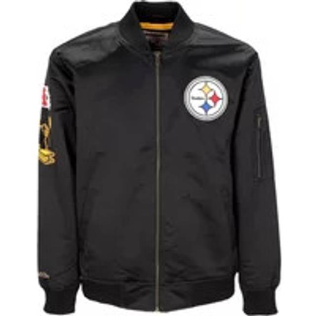 Mitchell & Ness, Bomber Jackets, male, Black, L, Pittsburgh Steelers Bomber Jacket Lightweight Satin