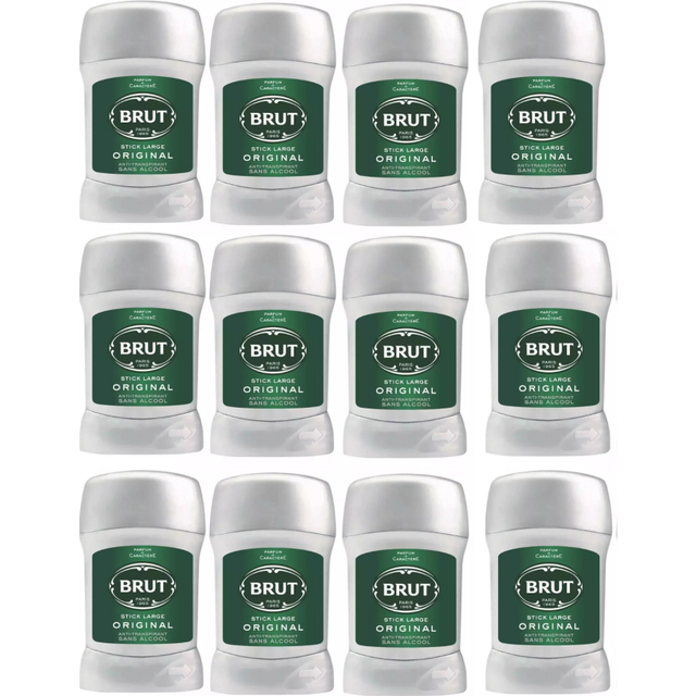 12 x 50ml Brut Men's Large Original Stick Anti-Perspirant Deodorant
