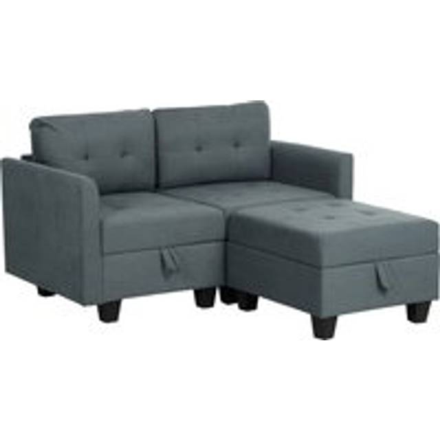 Homcom 'l' Shape Modular Storage Sofa - Dark Grey