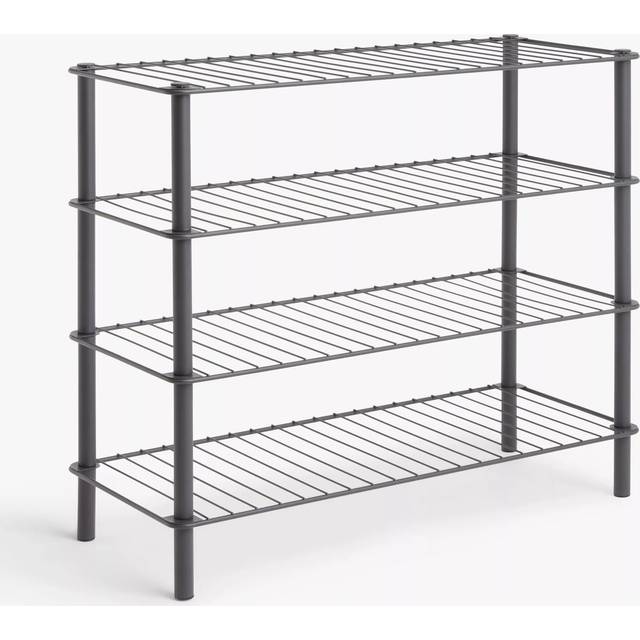 John Lewis 4 Tier Metal Shoe Rack, Grey
