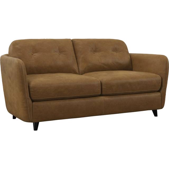 John Lewis Arlo Medium 2 Seater Leather Sofa Bed, Dark Leg