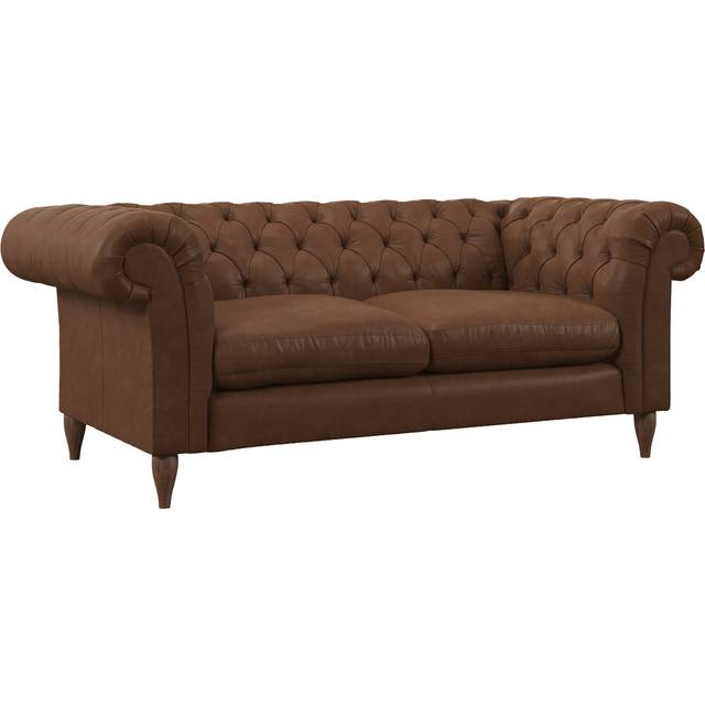 John Lewis Cromwell Large 3 Seater Leather Sofa, Dark Leg