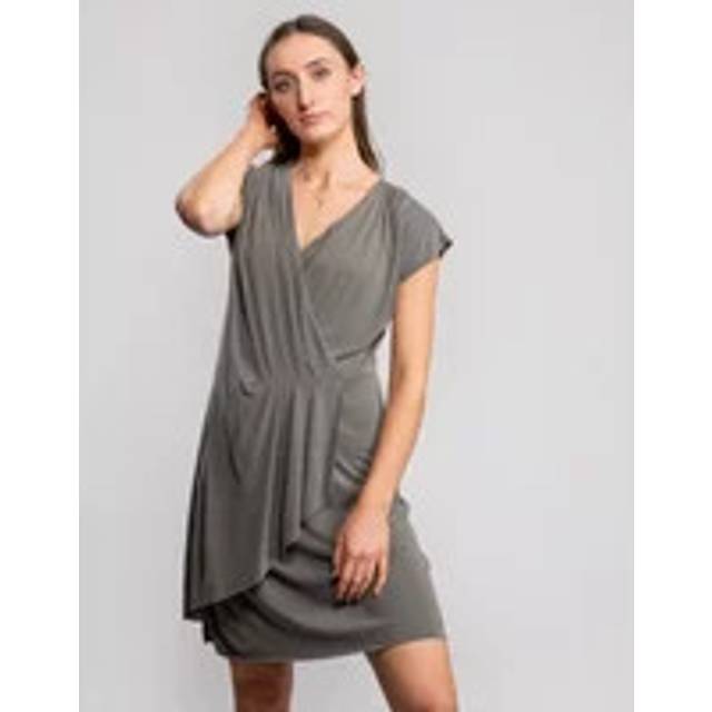 Women's Great Plains So Peachy V Neck Drape Womens Dress - Green - Size: 6