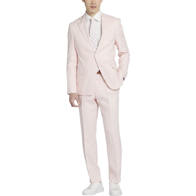 Tommy Hilfiger Modern Fit Linen Men's Suit Jacket Pink - Size: 38 Short