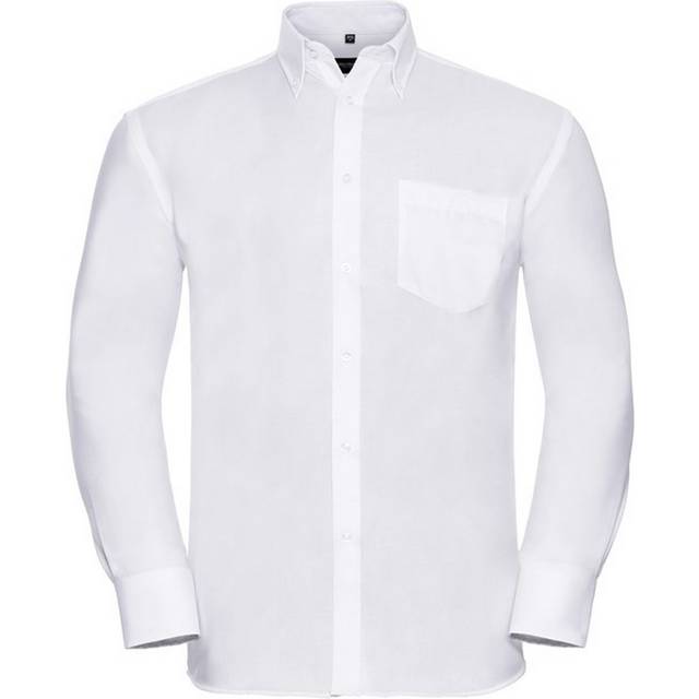 (19.5in, White) Russell Collection Mens Ultimate Non-Iron Long-Sleeved Formal Shirt