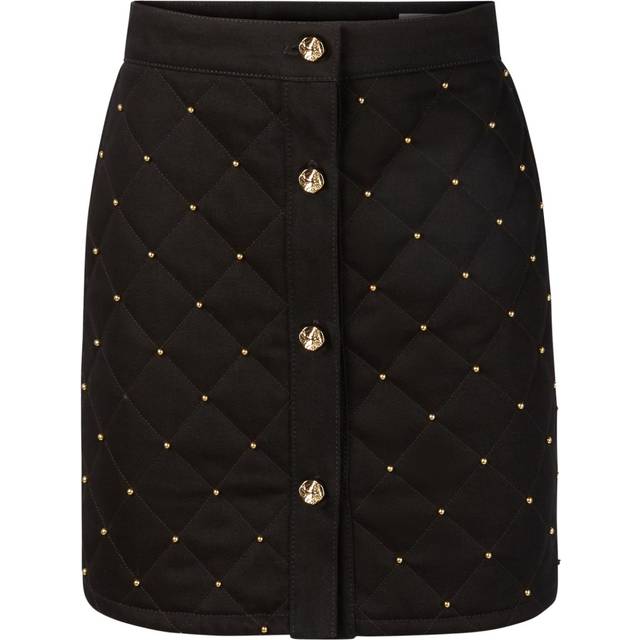 Nina Ricci - studded quilted cotton skirt - women - Cotton - 42 - Black