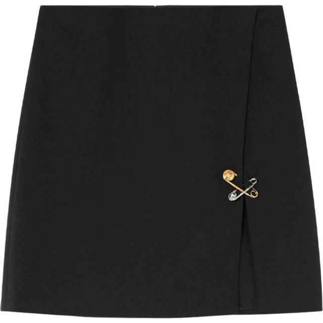 Versace - Safety Pin A-line mini skirt - women - Wool/Elastane - 44 - Black