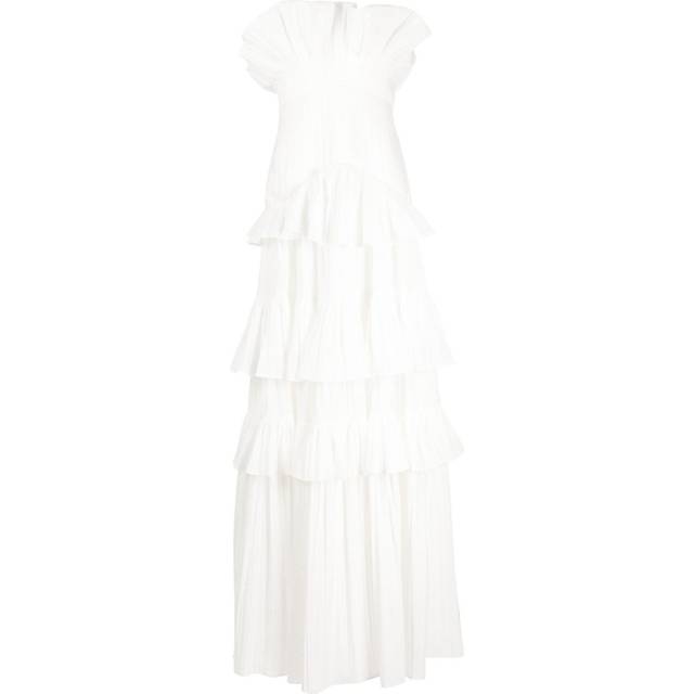 Acler - Ascot ruffled strapless gown - women - Polyester - 16 - White