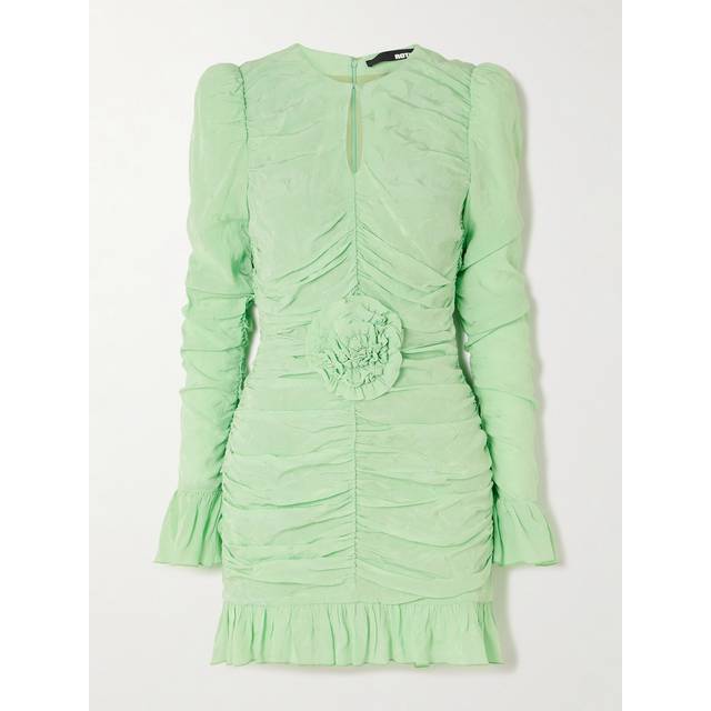 Robe courte froncée - Vert - 40