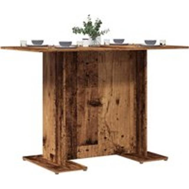 Dining Table Old Wood 110x60x75 cm Engineered Wood - Brown - One Size
