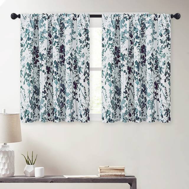 KGORGE Half Window Curtains for Kitchen - Country Curtains Watercolor Painting Thermal Insulated Room Darkening Draperies for Bedroom Dining Bathroom