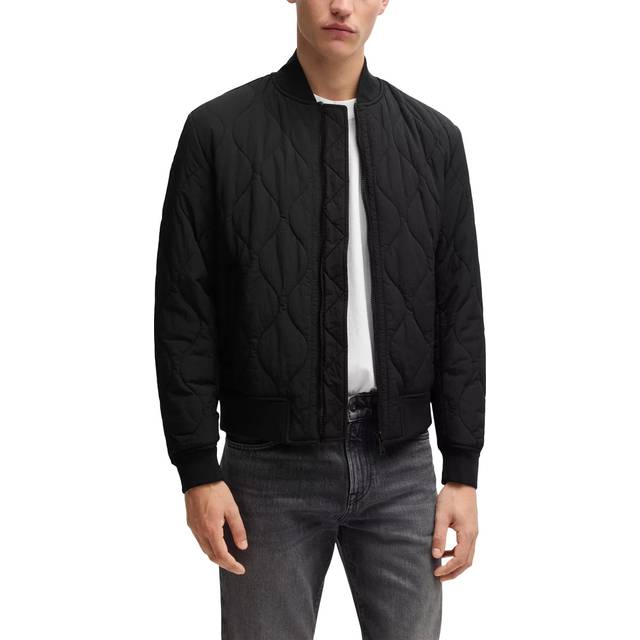 BOSS Quilted Bomber Jacket, Black