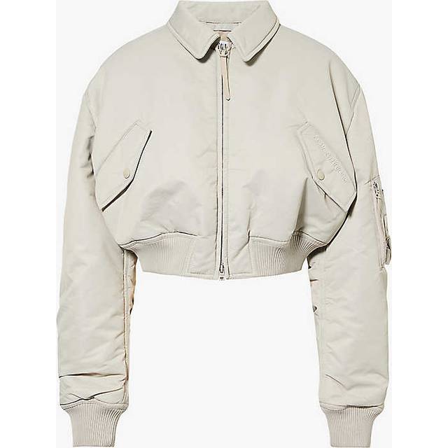 Acne Studios Womens Anthracite Grey Oblio Cropped Shell Bomber Jacket 6 - ANTHRACITE GREY