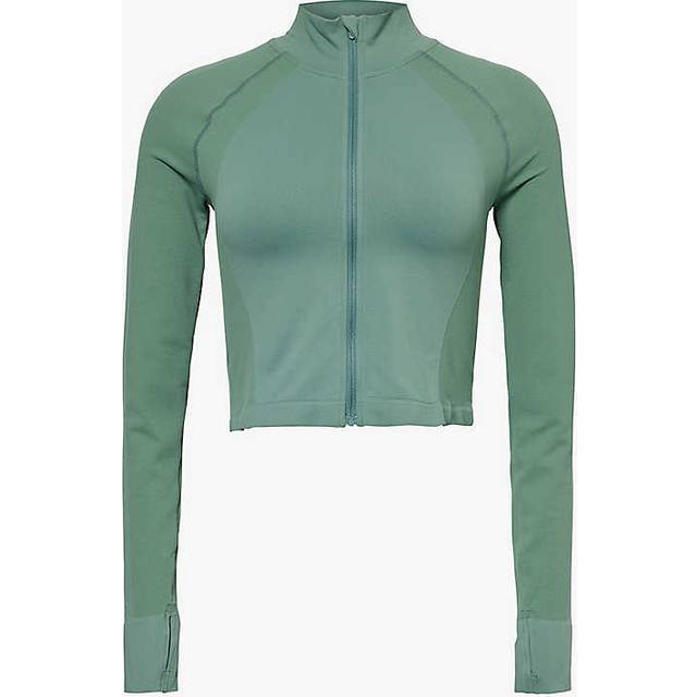 Sweaty Betty Womens Cool Forest Green Athlete Cropped Stretch-woven Jacket S