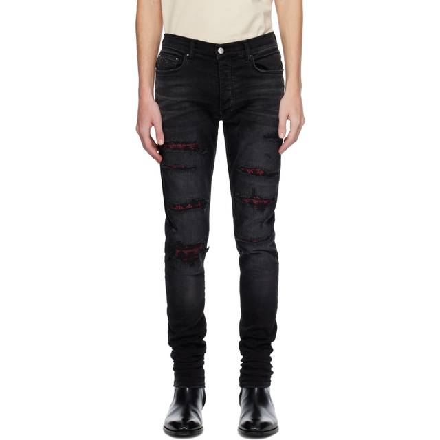 AMIRI Black MA Quad Repaired Skinny Jeans - Vintage Black - WAIST US 34