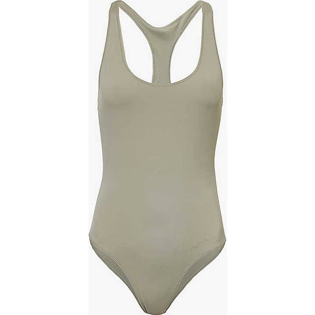 Adanola Womens Olive Green Scoop-neck Racer Back Swimsuit Xs - OLIVE GREEN