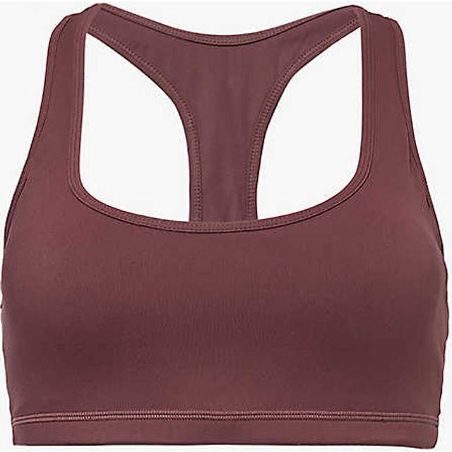 Adanola Womens Burgundy Ultimate Racerback Stretch-jersey Bra L - BURGUNDY