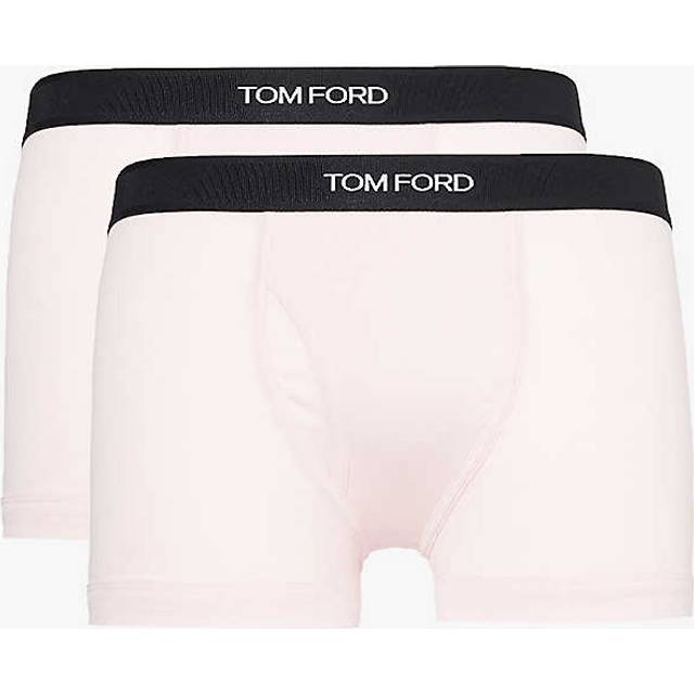Tom Ford Mens Soft Pink Branded-waistband Stretch-cotton Trunks Xs - SOFT PINK