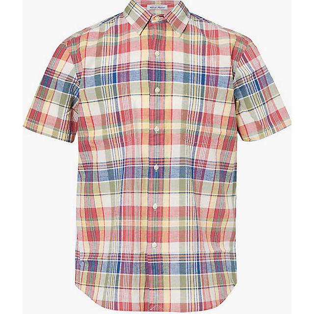 Polo Ralph Lauren Mens Red/indigomadras Check-print Cotton-poplin Shirt Xxl - Red/indigo Multi