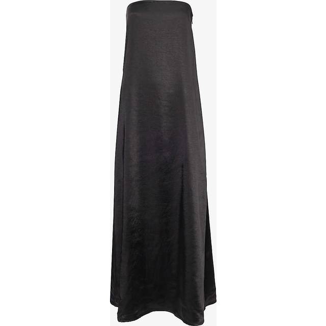 4th & Reckless Womens Black Meggan Curved-neck Satin Midi Dress 6 - BLACK