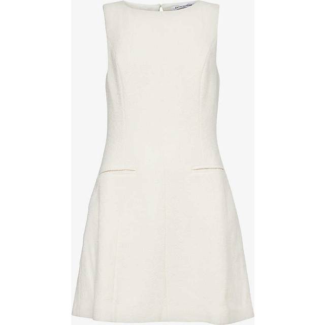 Reformation Womens White Tweed Citron Scoop-neck Wool-blend Mini Dress 10 - WHITE TWEED