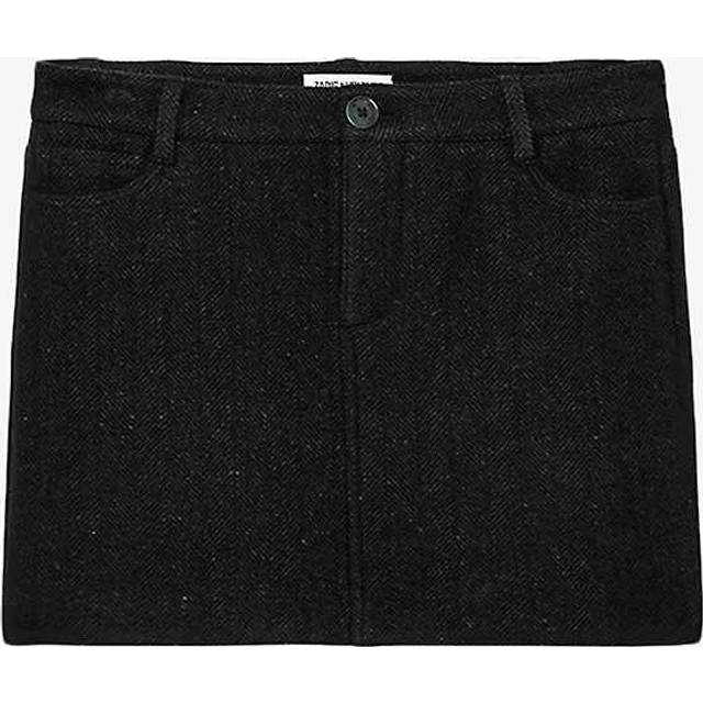 Zadig&voltaire Womens Peaks Joany Herringbone-pattern Wool-blend Mini Skirt 10 - PEAKS