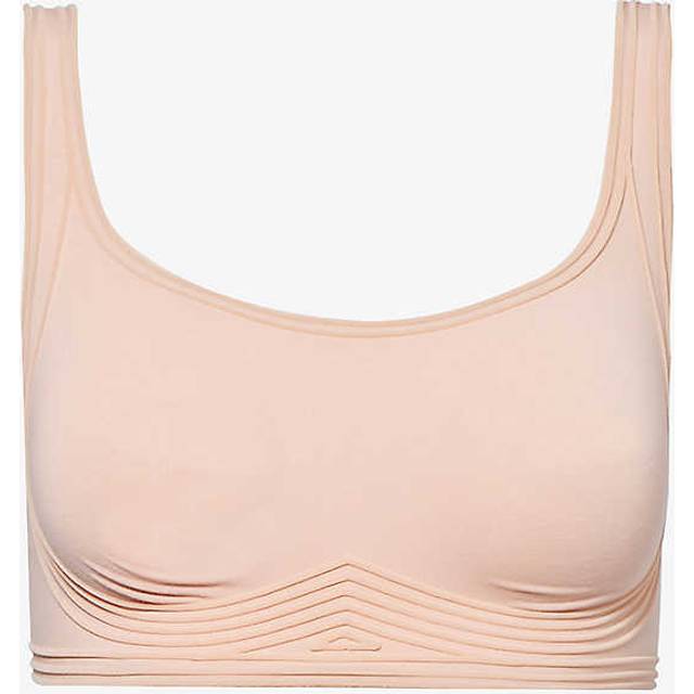 Wolford Womens Rose Contour Skin Scoop-neck Stretch-woven Bra 34c - ROSE