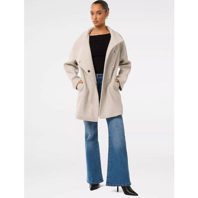 Forever New Petite Lola Wrap Coat, Mink Marle