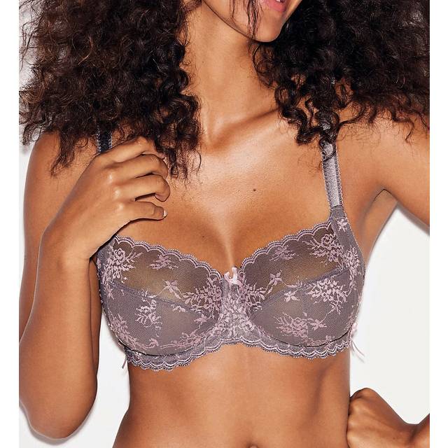 Freya Offbeat Decadence Side Support Underwired Bra, Grey/Pink