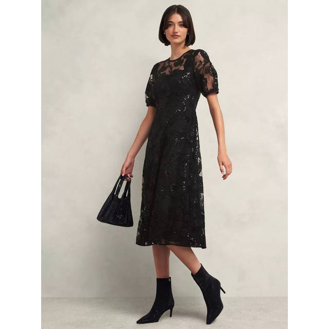 Hobbs Ami Lace Dress, Black