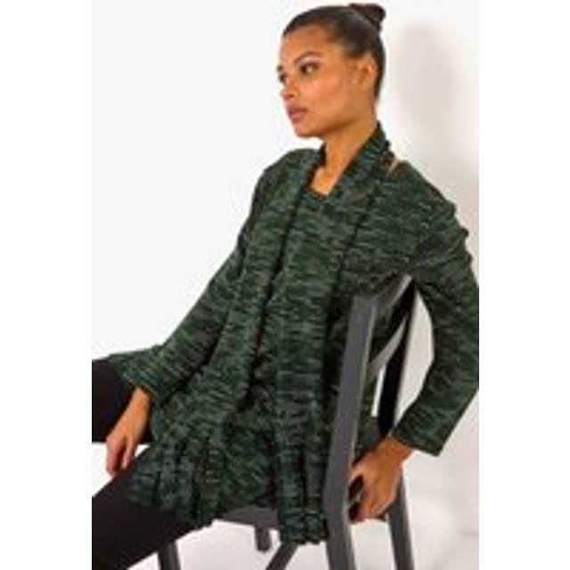 Scarf Longline Stretch Tunic Top - Green