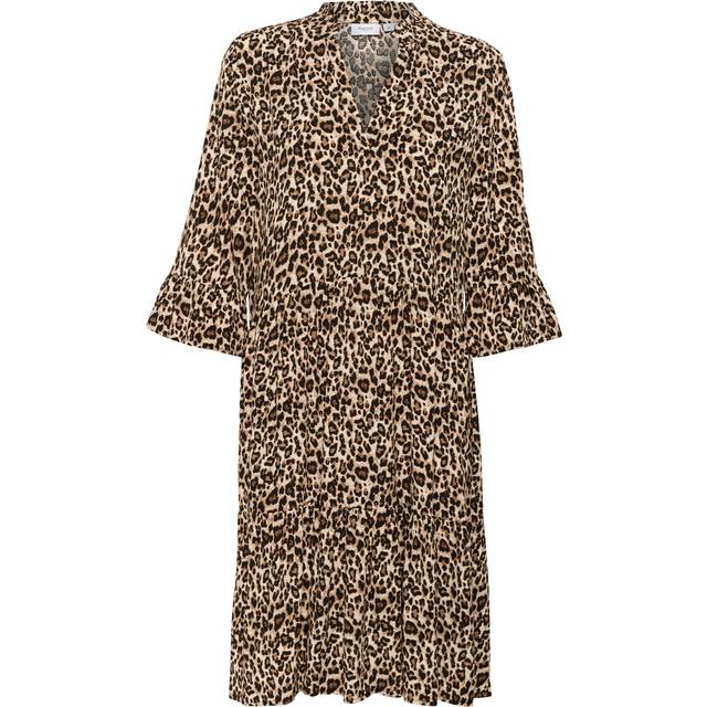 Saint Tropez Edasz Dress Dam Midiklänningar Stl. L - Från Magasin - Black Reg Leo (L)