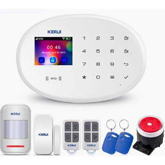 (Can add 99 detectors full protection) WIFI GSM Smart Home Security Alarm System with 2.4 Inch TFT Touch Panel APP Control Wireless Sensor Burglar Smo