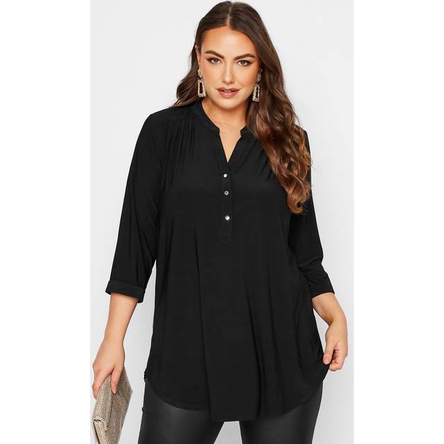 Yours Plussize Curve Black Half Placket Shirt Size 16
